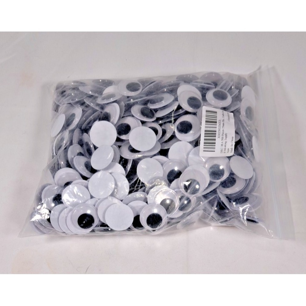 DECORA 500 25mm Black White Wiggle Googly Eyes Bulk Craft Supply CD034S1P1
